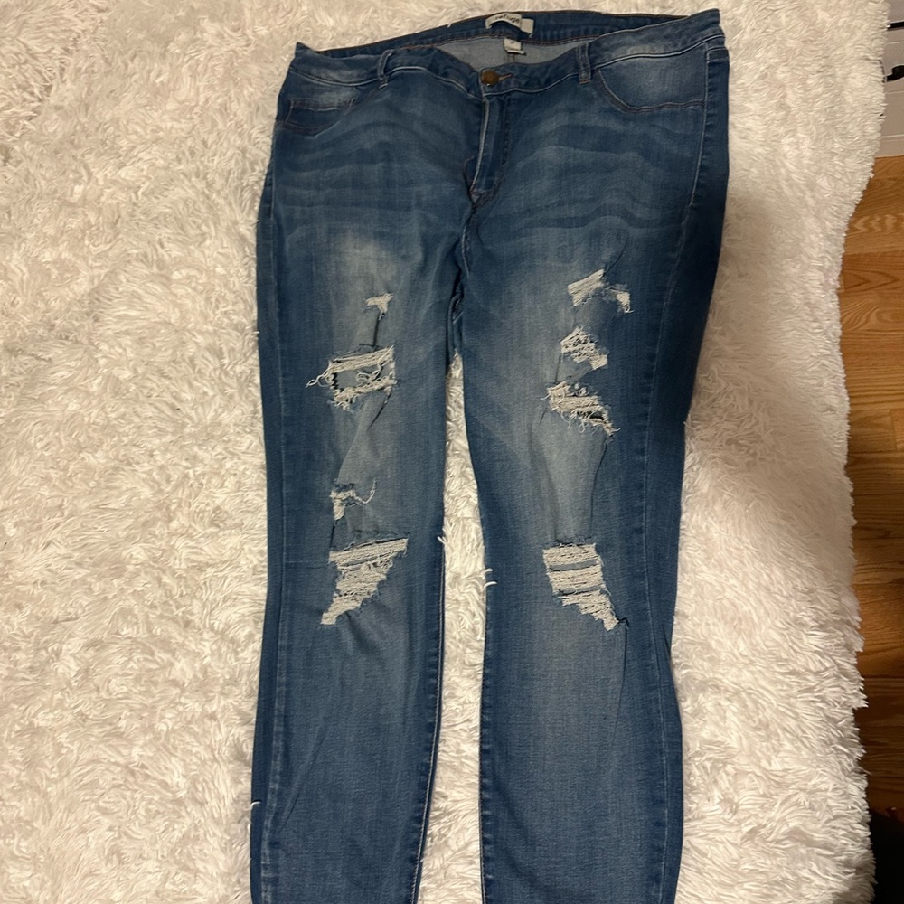 Distressed Blue Jeans for Women